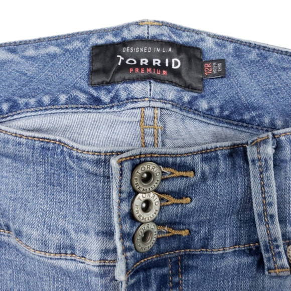 Torrid Jeans Size 12R Women's Torrid Premium Jeans Stretch Distressed Destroyed - Picture 5 of 6